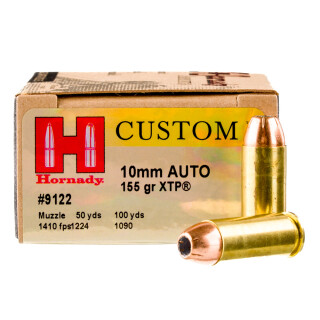 Hornady Custom 10mm Auto Ammunition 20 Rounds XTP JHP 155 Grain