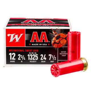Winchester AA International Target 12 Gauge Ammunition 25 Rounds 2-3/4" #7.5 Lead 7/8oz