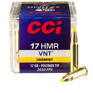 CCI VNT .17 HMR Ammunition 50 Rounds 17 Grain Speer VNT Polymer Tip Projectile 2650fps