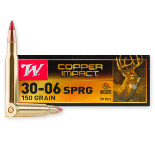 Winchester Copper Impact .30-06 Springfield Ammunition 20 Rounds Copper Extreme Point 150 Grains