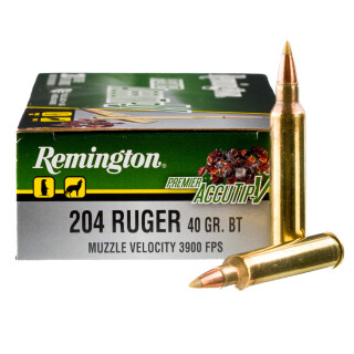 Remington Premier .204 Ruger Ammunition 20 Rounds AccuTip-V 40 Grain