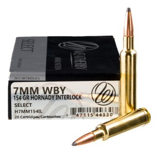 Weatherby Select 7mm Weatherby Magnum Ammunition 20 Rounds InterLock SP 154 Grains