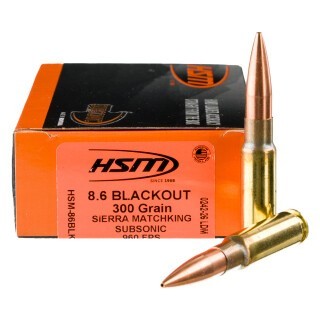HSM Subsonic 8.6 Blackout Ammunition 20 Rounds HPBT MatchKing 300 Grains