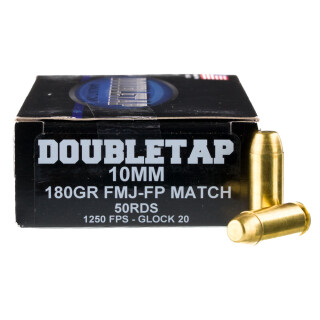 DoubleTap Target 10mm Auto Ammunition 50 Rounds FMJ Match 180 Grain