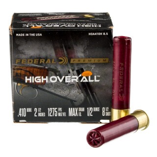 Federal High Over All .410 Bore Shotshell 25 Rounds 2-1/2" #8.5 Shot 1/2 Ounce