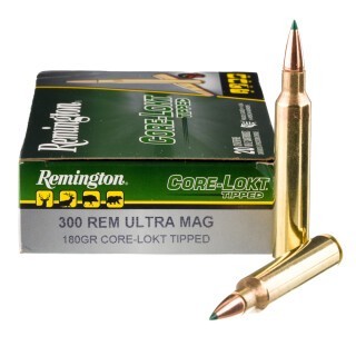 Remington Core-Lokt Tipped .300 RUM Ammunition 20 Rounds Polymer Tip 180 Grains