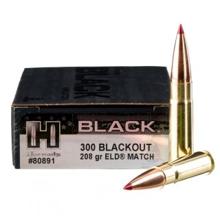 Hornady BLACK .300 AAC Blackout Ammunition 200 Rounds ELD Match 208 Grain