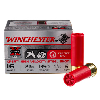 Winchester Super X Xpert 16 Gauge Shotshell 25 Rounds 2 3/4" #6 Steel Shot 15/16 Ounce WE16GT6A