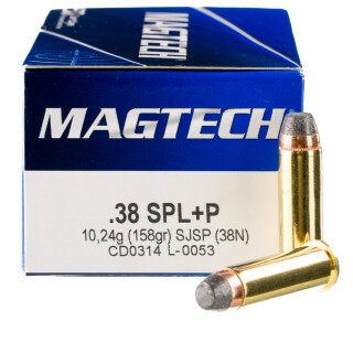 Magtech .38 Special +P Ammunition 1000 Rounds SJSP FN 158 Grain