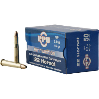 Prvi Partizan PPU Standard .22 Hornet Ammunition 50 Rounds 45 Grain SP 2430fps