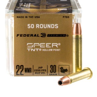 Federal V-Shok .22 WMR Ammunition 500 Rounds 30 Grain Speer TNT Hollowpoint 2,200 Feet Per Second