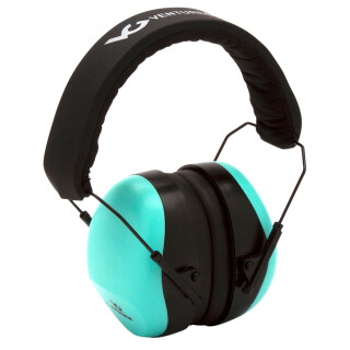 Pyramex VG80 Series Earmuff 25dB Noise Reduction Rating Adjustable Headband Black/Teal Accents