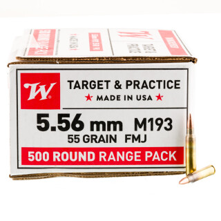 Winchester USA 5.56 NATO Ammunition 1000 Rounds M193 FMJ 55 Grain
