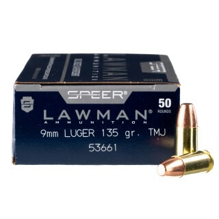 Speer Lawman 9mm Luger Ammunition 50 Rounds TMJ 135 Grains