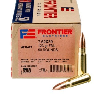 Hornady Frontier 7.62x39 Ammunition 50 Rounds FMJ 123 Grains