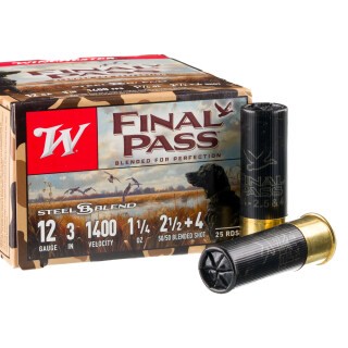 Winchester Final Pass 12 Gauge Shotshell 25 Rounds 3" #2.5 & #4 Steel Shot 1-1/4 Ounce