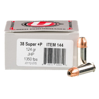 Underwood Ammo .38 Super +P Ammunition 20 Rounds ASP JHP 124 Grain