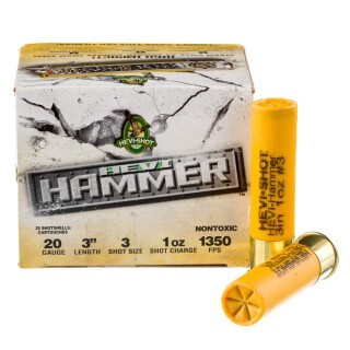 Hevi-Hammer 20 Gauge Shotshell 25 Rounds 3" #3 Steel/Bismuth Shot 1 Ounce
