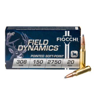 Fiocchi Shooting Dynamics .308 Winchester Ammunition 200 Rounds Hornady Interlock BT 150 Grain