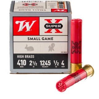 Winchester Super-X .410 Bore Shotshell 250 Rounds 2-1/2" #4 Shot 1/2 Ounce