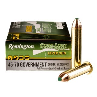 Remington Core-Lokt Tipped Lever Gun .45-70 Government Ammunition 20 Rounds Polymer Tip 300 Grains