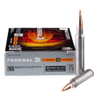 Federal Fusion Tipped 7mm Backcountry Ammunition 20 Rounds Bonded Polymer Tip 175 Grains