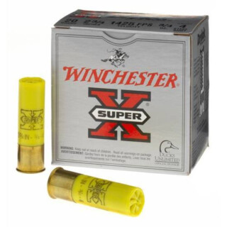 Winchester Drylok Super Steel 20 Gauge Ammunition 25 Round Box 2-3/4" #4 Plated Steel Shot 3/4 oz 1425 fps