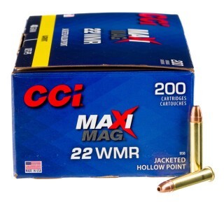 CCI Maxi-Mag .22 WMR Ammunition 200 Rounds JHP 40 Grains