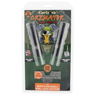 Carlson's Cremator Waterfowl Choke Tube 12 Gauge Extended Non-Ported MR and LR Beretta Benelli Mobil Choke Tubes Steel Black Finish