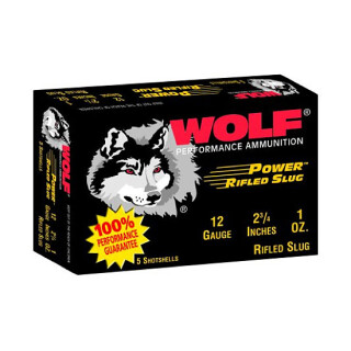 Wolf Power 12 Gauge Ammunition 250 Rounds 2.75"Lead Rifled Slug 1oz