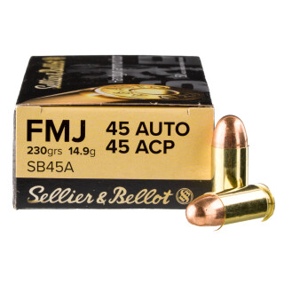 Sellier & Bellot .45 ACP Ammunition 1000 Rounds FMJ 230 Grain