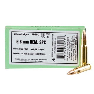 Sellier & Bellot 6.8 SPC Ammunition 20 Rounds FMJ 110 Grains SB68C