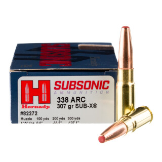 Hornady Subsonic .338 ARC Ammunition 20 Rounds Sub‑X 307 Grains