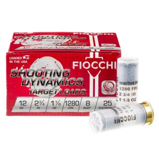 Fiocchi Shooting Dynamics 12 Gauge Shotshell 250 Rounds 2 3/4" #8 Lead Shot 1 1/8 oz