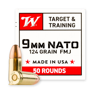 Winchester USA 9mm NATO Ammunition 1000 Rounds FMJ 124 Grains