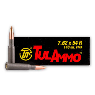 TulAmmo 7.62x54R 148 Grain Bi-Metal FMJ 500 Round Case