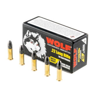 Wolf Match Target .22 LR Ammunition 500 Rounds LRN 40 Grains