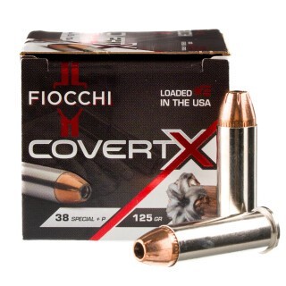 Fiocchi CovertX .38 Special +P Ammunition 20 Rounds JHP 125 Grains
