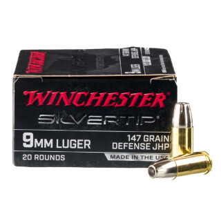 Winchester Silvertip 9mm Luger Ammunition 20 Rounds JHP 147 Grains W9MMST2