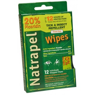 Natrapel Picaridin Tick & Insect Repellent Wipes 12 Pack