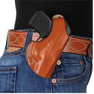 DeSantis The Maverick For Ruger LCP II Belt Holster 1.75" Belt Right Hand Leather Tan