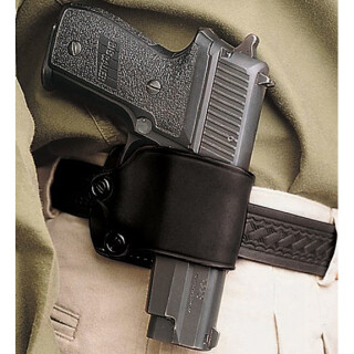 DeSantis Yaqui Slide Large Frame Single Action Semi-Autos 1911/Kahr OWB Belt Slide Holster Right Hand Leather Black