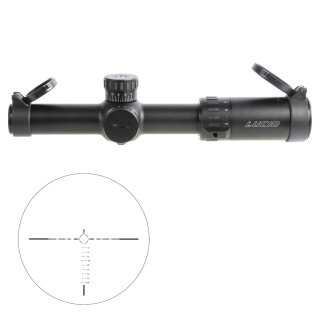 Lucid L7 1-6x24 Rifle Scope P7 Etched Glass Reticle 30mm Tube Diameter 1/2 MOA 100 Yard Fixed Parallax Matte Black L-1624-P7
