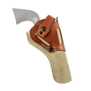 DeSantis Wild Hog SAA 5 ½ Inch Barrel Belt Holster AMBI Leather Tan