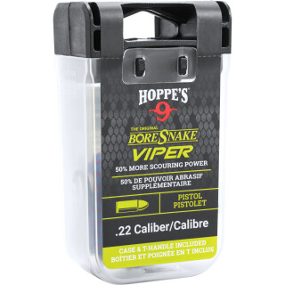 Hoppe's BoreSnake Viper Den Bore Cleaner Pistol/Revolver Length .22 Caliber Pull Handle/Storage Case