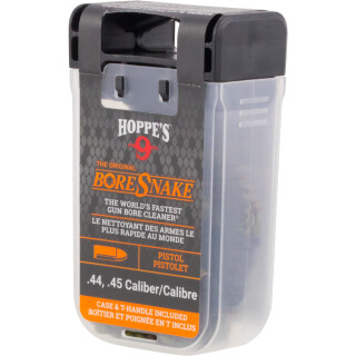 Hoppe's No. 9 Boresnake Snake Den .44/.45 Caliber Pistol Length Pull Thru Bore Cleaning Rope with Bronze Brush and Carry Case with Pull Handle Lid
