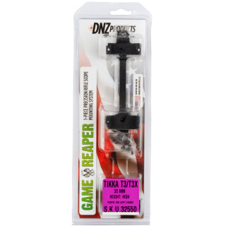 DNZ Products Game Reaper One Piece Scope Base/Ring Combo Tikka T3/T3X 30mm Tube High Height Aluminum Matte Black 