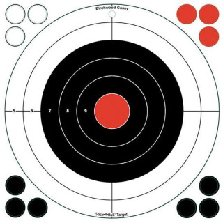 Birchwood Casey Stick-A-Bull 12" Self-Adhesive Bull's Eye Paper Indoor/Outdoor White 5 Pack 33912