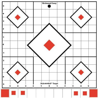 Birchwood Casey Stick-A-Bull 12" Self-Adhesive Sight-In Paper Target Indoor/Outdoor White 5 Pack 33922