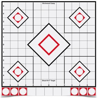 Birchwood Casey Shoot-N-C 12" White/Black Sight-In Paper Target Self-Adhesive Black Splatter Indoor/Outdoor 5 Pack 34219